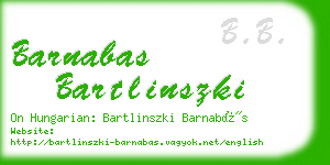 barnabas bartlinszki business card